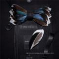 Factory Outlet 100% Hand-Made Natural Feather+PU Men′s Bow Knots